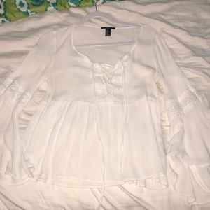 white flowy top